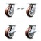 Service Caster 6 Inch Polyurethane Swivel Caster Swivel Locks 2 Brakes, 2PK SCC-35S620-PPUB-BSL-2-SLB-2 - alternate 2